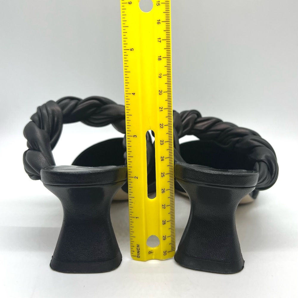 M. Gemi Braided Twist Leather Heeled Mule Pumps 37.5 - Picture 11 of 16